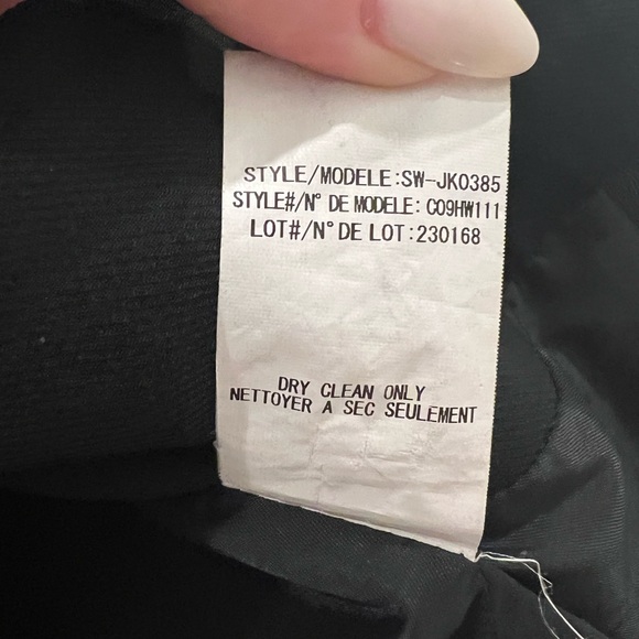 Helmet Lang Black Wool Blazer with Leather Trim - Picture 6 of 7